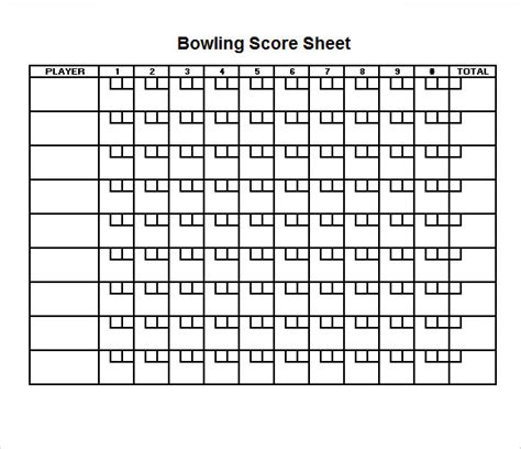 bowling dice game score sheets